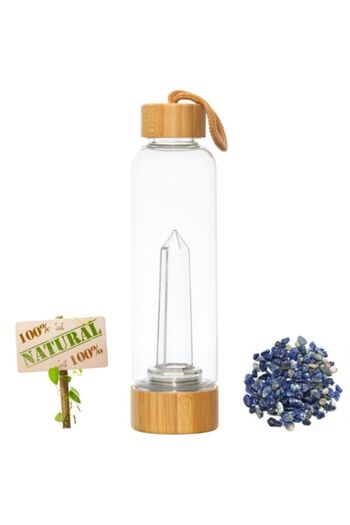 XTERRA Bottle with natural Sodalite crystals for water energizing | 550 ml