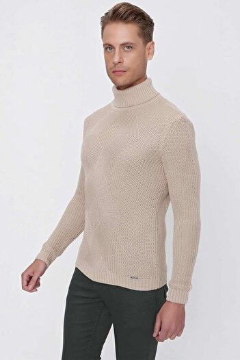 Efor TR 850 Slim Fit Bej Klasik Triko