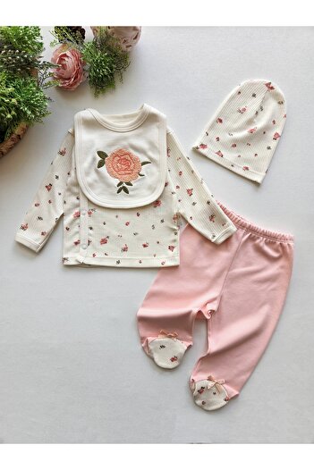 GizaKids 100% Cotton Newborn Baby Girl 5 Piece Hospital Discharge Set