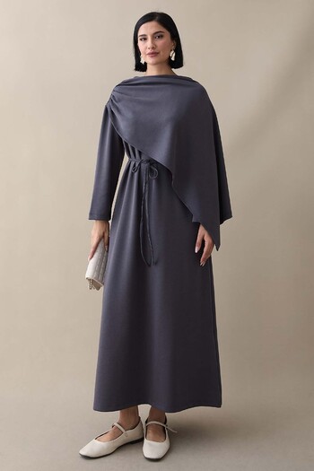 InStyle Φόρεμα με λεπτομέρεια σάλι Anthracite Modal