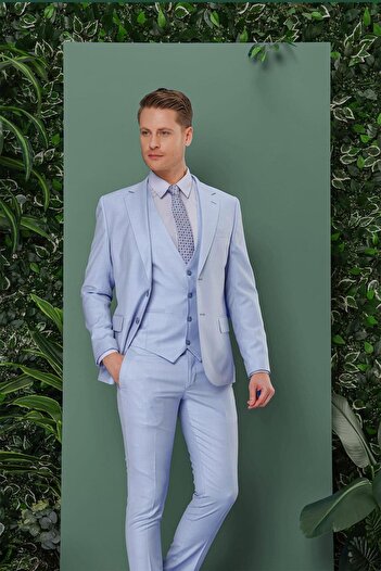 Efor TK 871 Slim Fit Mavi Klasik Takım Elbise