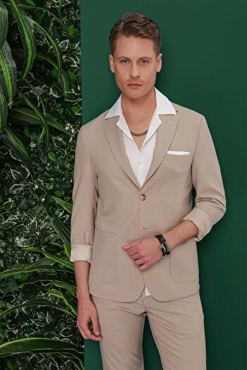 Efor C 639 Slim Fit Bej Spor Ceket
