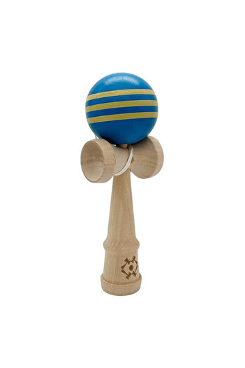 Kendama Interactive Wooden Toy 18 cm, Skill Game for Children and Adults, Blue Yellow