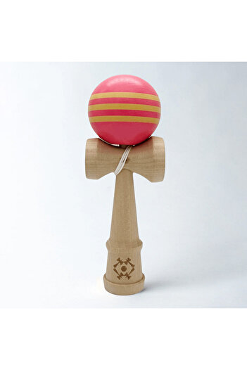 Kendama Interactive Wooden Toy 18 cm, Skill Game for Children and Adults, Rose Yellow