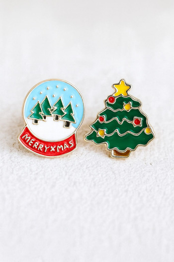Jaida Moda Women's Christmas Tree Figured Nail Model Christmas Earrings