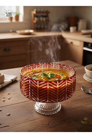 AKDEN STORE وعاء كريستال مقطع ديكور 24 سم