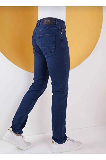 Avcı Erkek Koyu Mavi Regular Fit Boru Paça Esnek Likralı Jeans Kot Pantolon