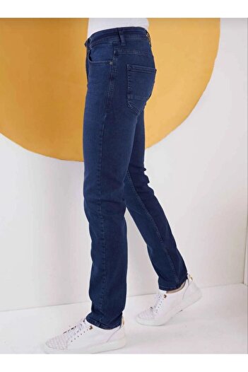 Avcı Erkek Koyu Mavi Regular Fit Boru Paça Esnek Likralı Jeans Kot Pantolon