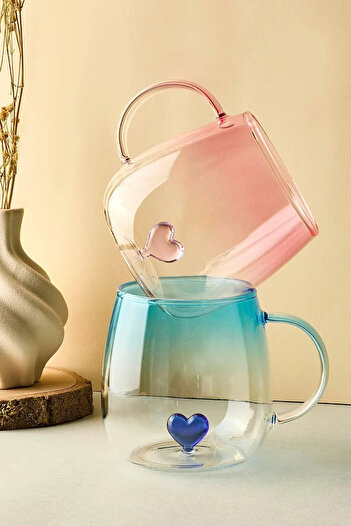 Perotti Love 2-Piece Glass Mug 400 ml