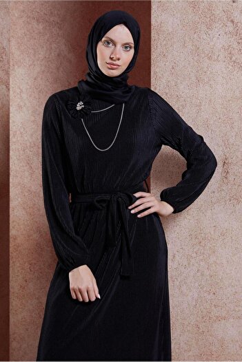 Alvina Pleated and Belted Dress - 44697