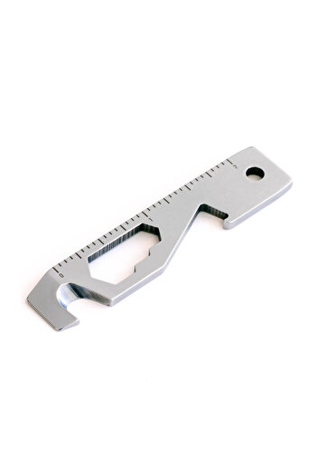 Choice Silver Inch/Metric 10 In 1 EDC Pocket Survival Tool Camping Screwdriver Bottle Opener Ruler Key chai