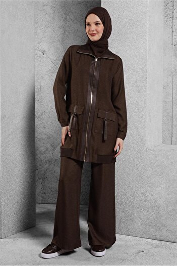Alvina 45174 Model Zippered Pants Set