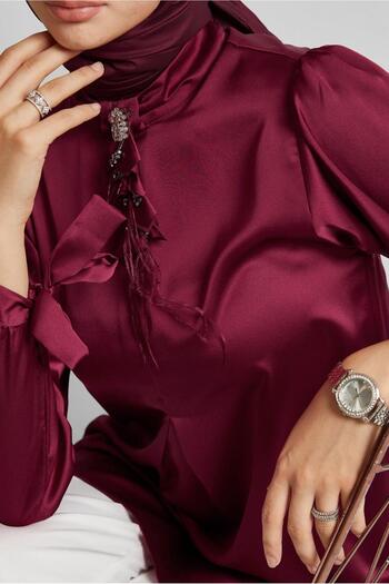 Alvina Brooch Satin Tunic 45589