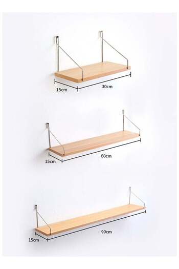Arabest 3-Piece Home Decor Shelf Set, Wall-mounted Wood Shelves