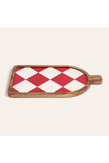 Zsa Zsa Zsu Lakrı Mango Ağacı Sunum Tahtası 40x24x2 Cm Fuşya