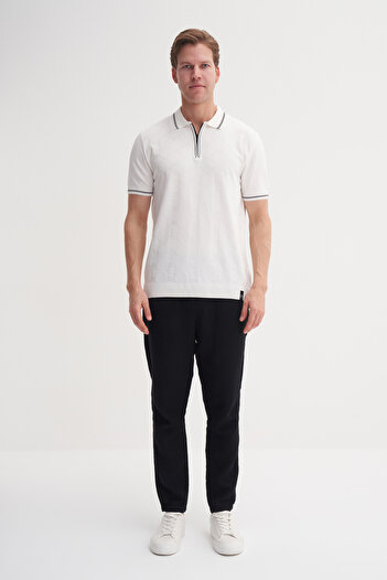 Cazador Πλεκτό μπλουζάκι Polo Neck Regular Fit με φερμουάρ