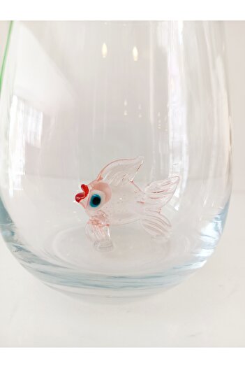 ADAMODART Pink Fish Glass Figured Single Water Glass
