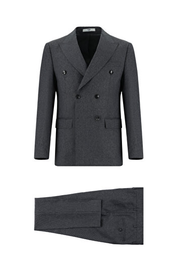 Kiğılı Slim Fit Slim Fit Patterned Double-Breasted Suit