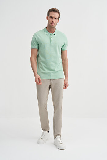 Cazador Μπλουζάκι Polo Neck Slim Fit Pique απλό βαμβακερό μπλουζάκι