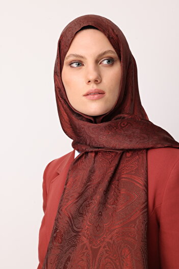 Mooncorn Shine Line Shawl - Bitter Brown-Brown Motif