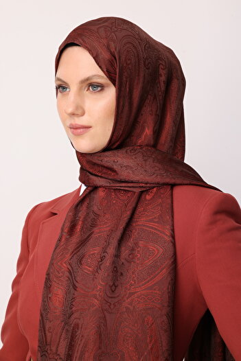 Mooncorn Shine Line Shawl - Bitter Brown-Brown Motif