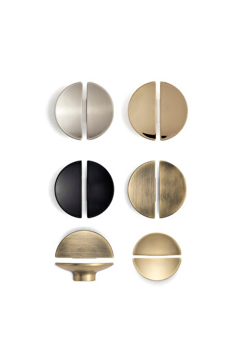 System 4716 Yarım Daire Kulp Oval Gold Branch Renk Tek Adet 16 Mm