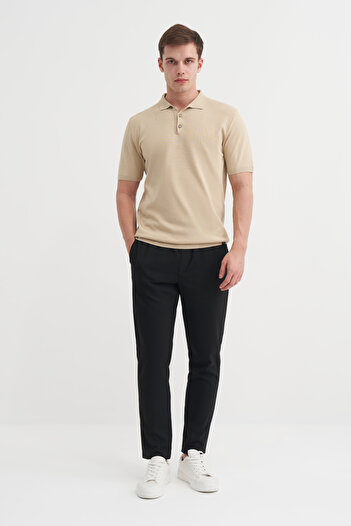 Cazador Πλεκτό μπλουζάκι Polo Neck Regular Fit με κουμπιά