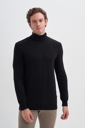 Cazador Cotton Fabric Slim Fit Basic Full Fisherman Sweater