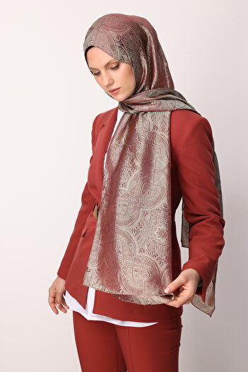 Mooncorn Σάλι Shine Line, μοτίβο Vera και Plum-Salmon