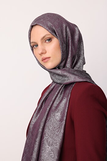 Mooncorn Moren Pattern Shine Line Shawl Purple-Grey