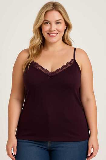 wear treasure Hnx Cotton Collar Lace Thin Strap Women's Undershirt