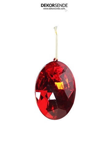 Dekorsende Christmas Ornament Oval Stone Ornament Red 14 cm