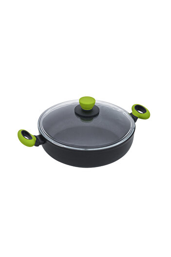 Leggno Colorgy Titanyum Sığ Pilav Tenceresi 28 cm Yeşil Kulp