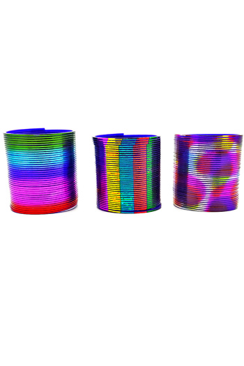 Limmy Metallic Color Stress Spring Pattern Toy Stress Spring - 5 cm Diameter - 1 Pcs