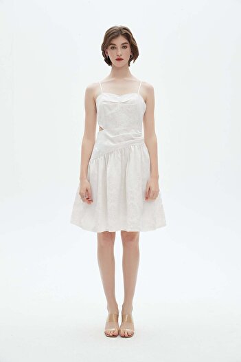 Nichii Knee-Length Flared A-Line Dress with Straps