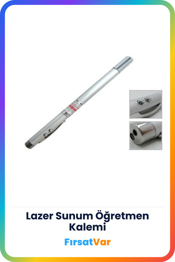FırsatVar Lazer Pointer Sunum Kalemi Mıknatıs Uçlu Uzayabilen Lazerli Akıllı Tahta Projeksiyon Sunum Kalemi
