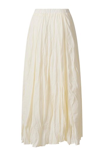 FACETTE Women's Ecru Elastic Waist Midi Skirt
