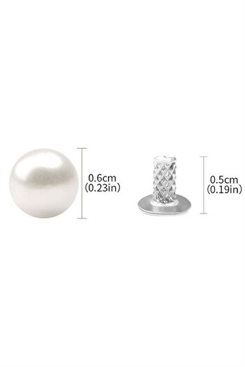 hapshoe 20 Adet Tam Yuvarlak 6mm İnci Çakma Rivet