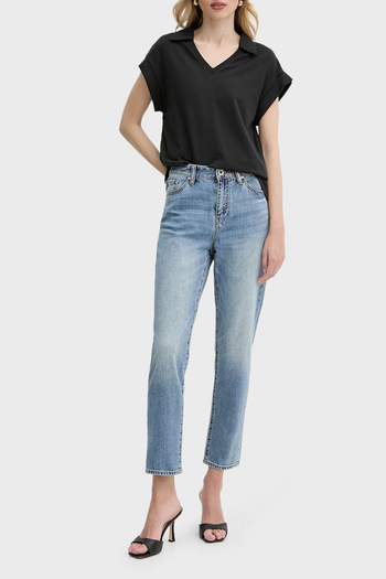 Armani Exchange Boyfriend Fit Ψηλόμεσο ίσιο τζιν παντελόνι με ίσιο πόδι XW000073 AF12851 MB003