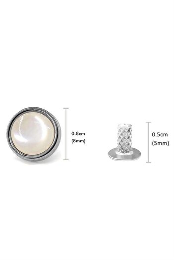 hapshoe 20 Adet Yarım Yuvarlak 8mm İnci Çakma Rivet