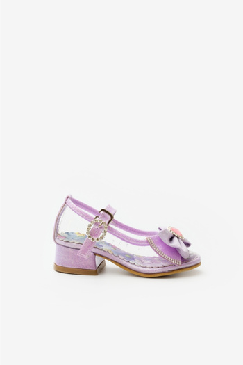 Le Mabelle Lilac Bow Transparent Girls' Shoes