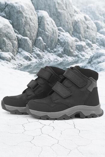 Rakerplus Trekking Genuine Leather Black Velcro Boys' Boots