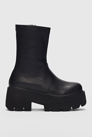 selinshoes Drois High Sole Women's Stretch Boots-Black