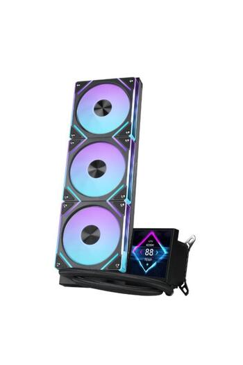 Thermo Raptor RT360 Liquid Cooler ARGB With Screen 4IN Magnetic With Stands - Black