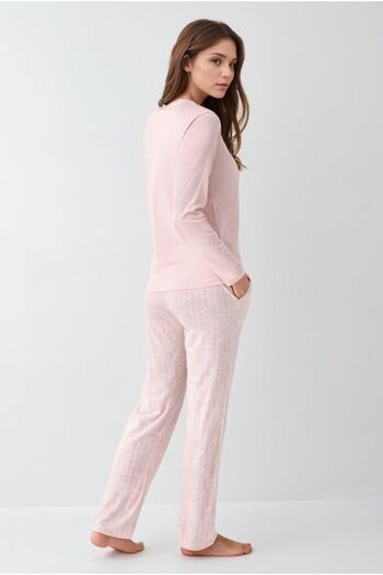 Pierre Cardin Kadın Giyim Düğme Detaylı Modal & Pamuk Uzun Kol 2'li Pijama Takımı L1.PC.9086.001
