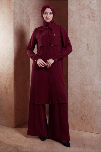 Alvina 44464 Model Linen Textured Pants Set