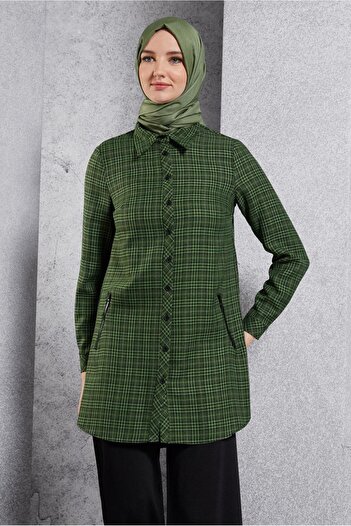 Alvina 45165 Model Plaid Patterned Tunic