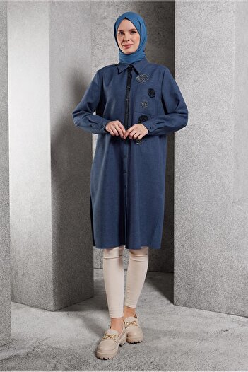 Alvina 45045 Model Dobby Saw Tunic