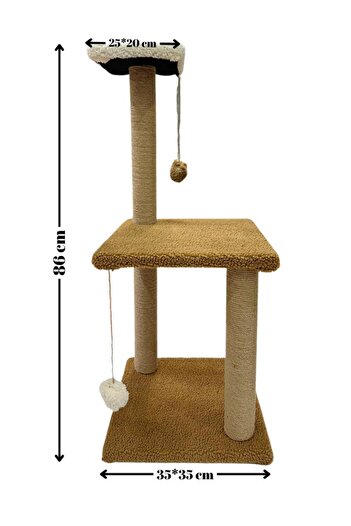 Komano Pontika Mega Size 86 cm 3-Layer Plush Textured Soft Cat Scratching Bed Board Modern Stylish Design