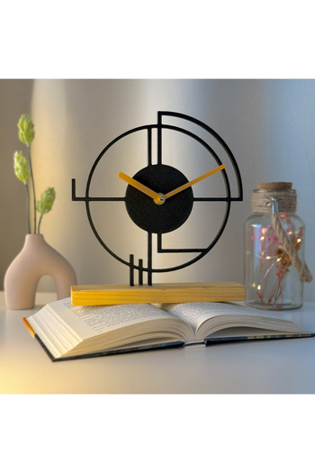 OEM Desk clock, silent, 22 cm, purple, 3D printed from PLA (Bioplastic) (1003)